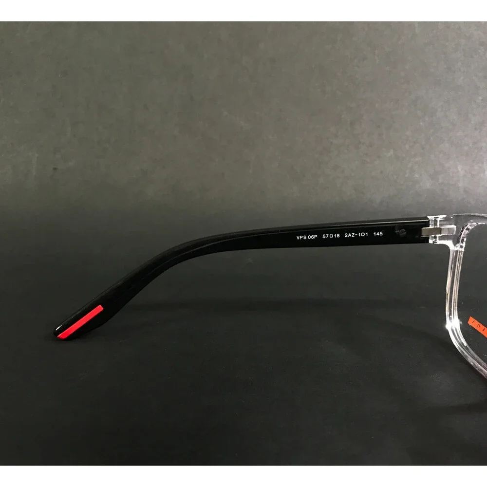 Prada Linea Rossa Eyeglasses Frames VPS06P 2AZ-1O1 Crystal Clear Black 57-18-145
